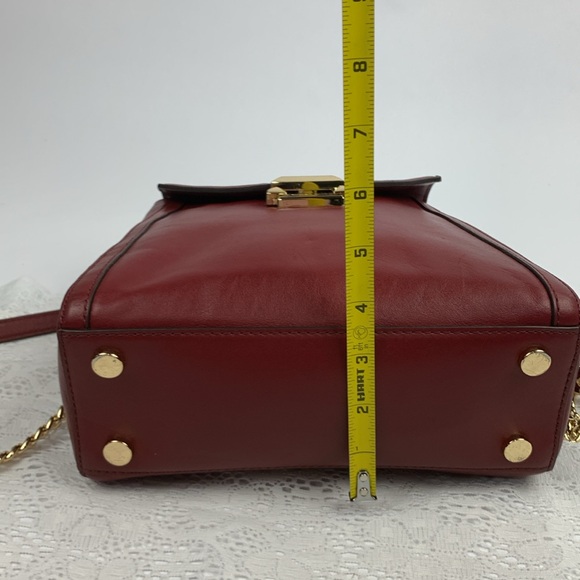 Michael Kors Whitney Leather Backpack Purse Gold chain Brick red New NWOT - Picture 14 of 17